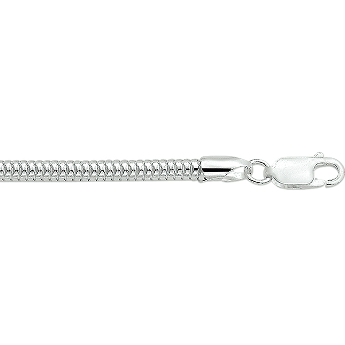 Zilveren slangen collier. De schakelbreedte is 4.0mm.