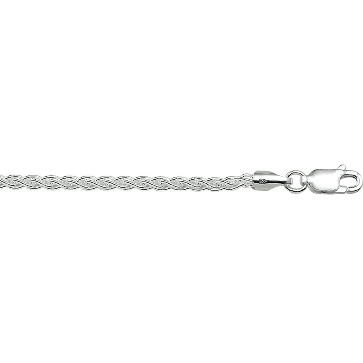 Zilveren collier met vossestaart schakel.