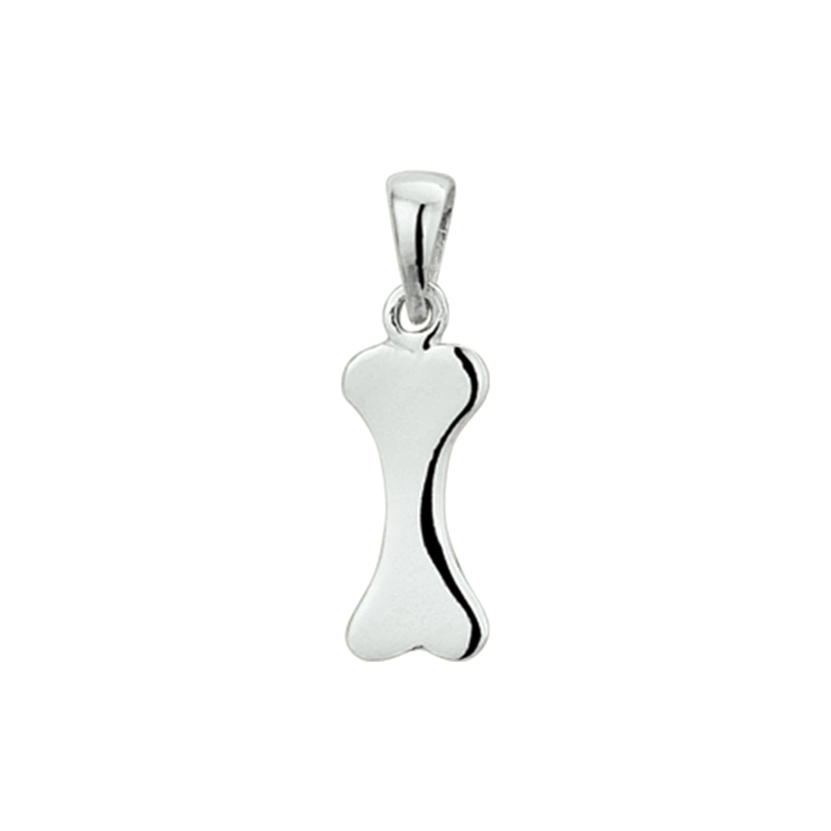 Gerhodineerd zilveren hanger met een hondenbot.