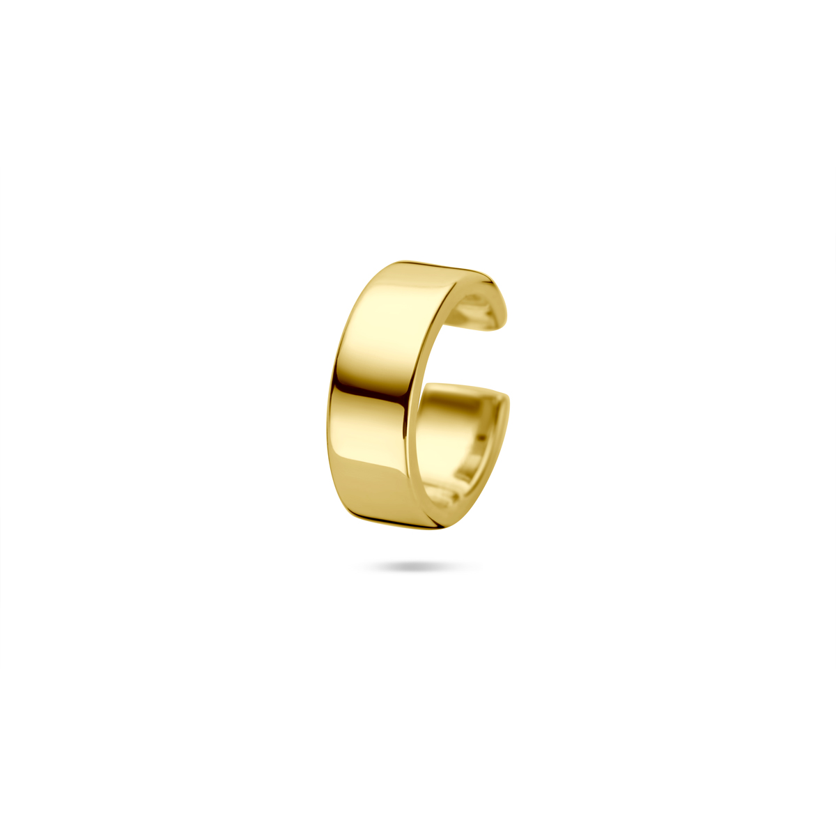 Verguld geel op 925 zilveren ear cuff met een afmeting van 13.5x4.5mm. Geen garantie op plating.