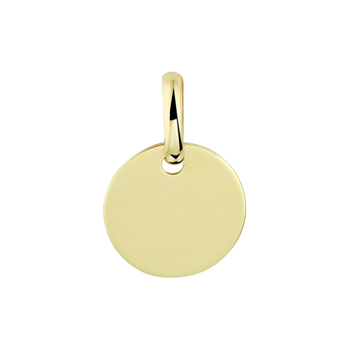 Geelgouden graveerhanger met een stevig hangoog.