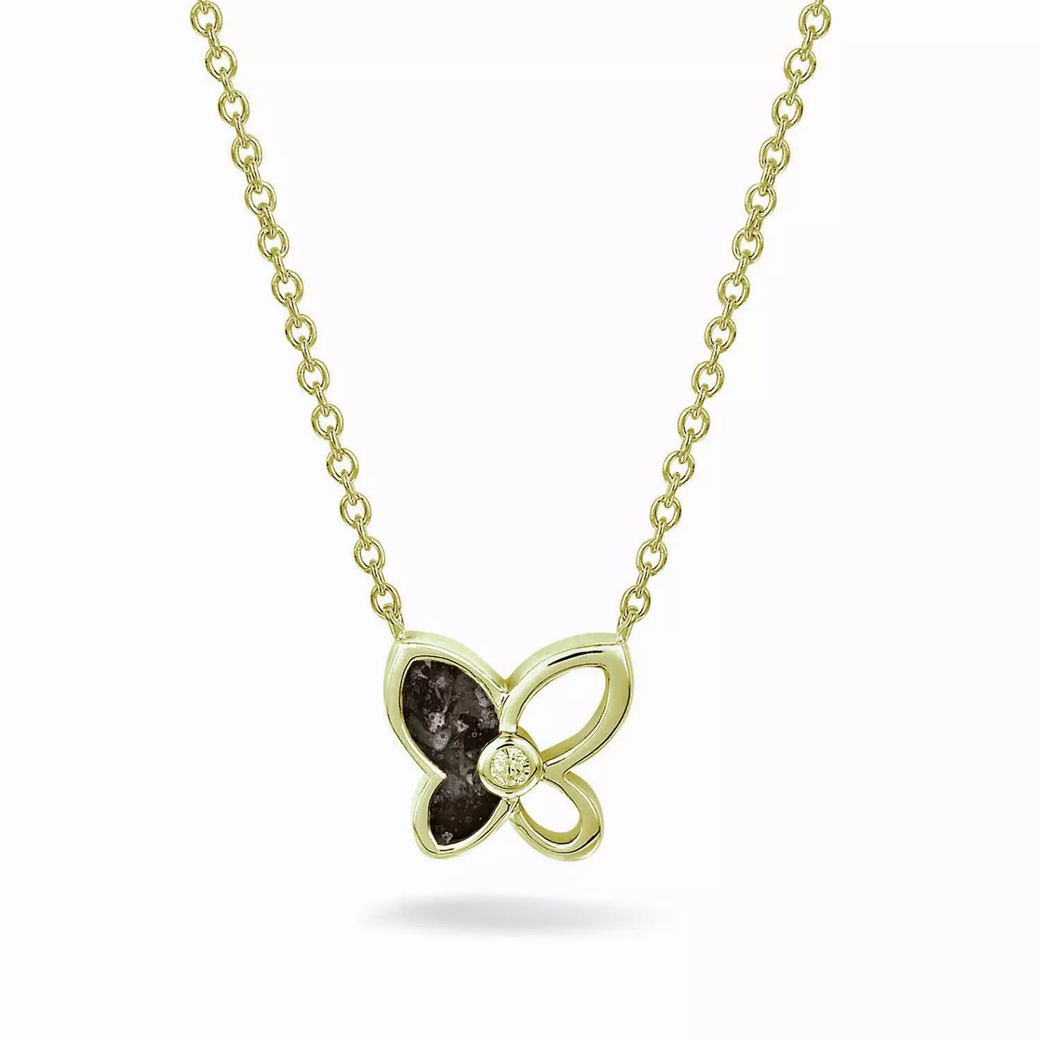 See You Gedenksieraden - Zilver collier incl. Vlinder hanger, as-sieraad, verguld - 603-SG