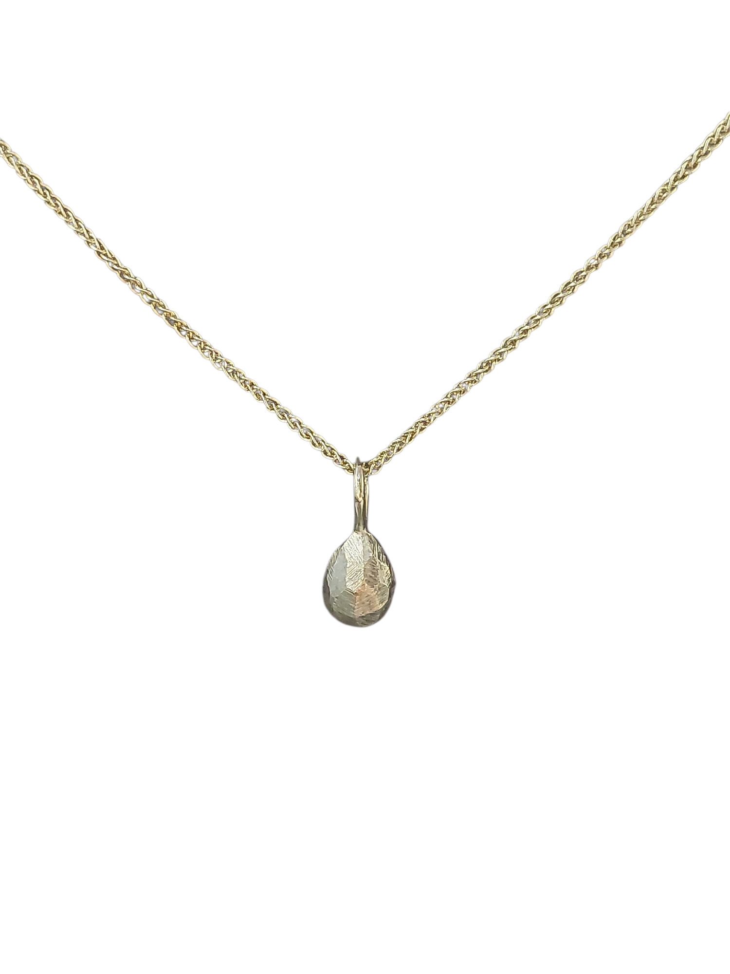 14kt gouden hanger met vijlstructuur