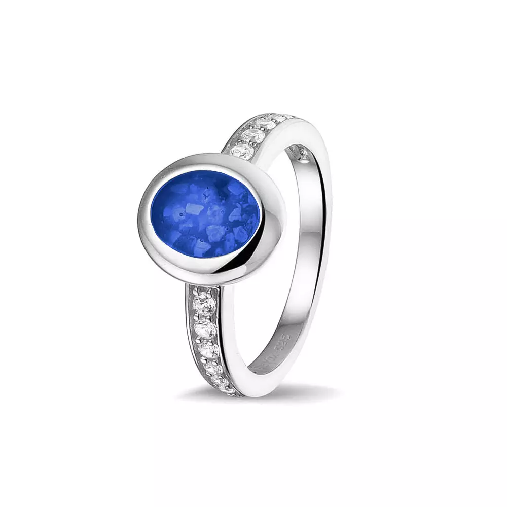 See You Gedenksieraden - Zilveren damesring bezet met zirconia's, as-sieraad - RG-036-54