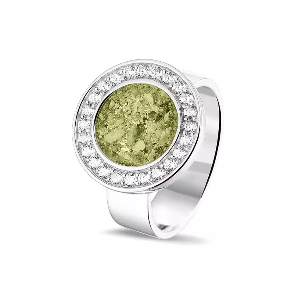 See You Gedenksieraden - Zilveren damesring bezet met zirconia's, as-sieraad - RG-045-54