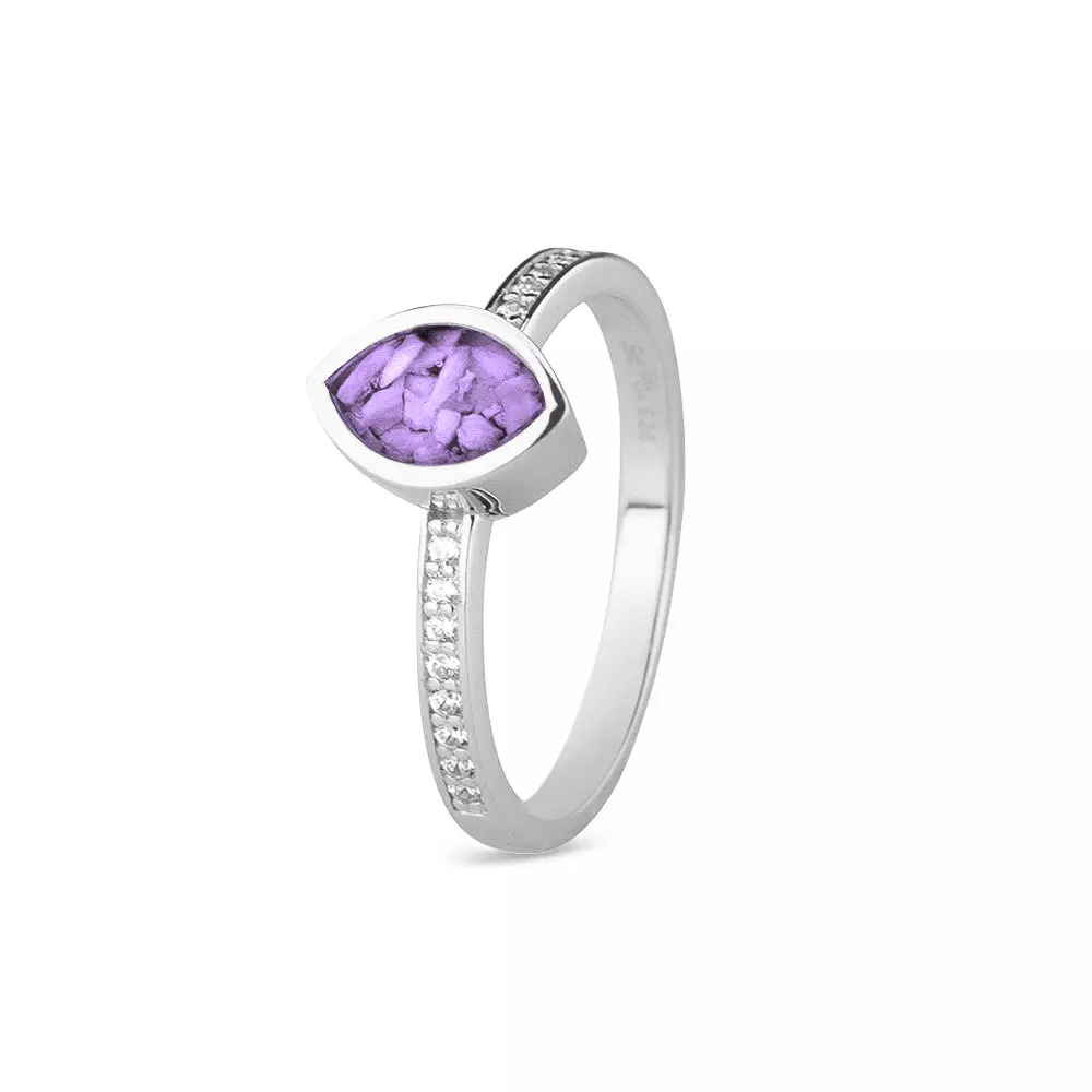 See You Gedenksieraden - Zilveren damesring bezet met zirconia's, as-sieraad - RG-016-58