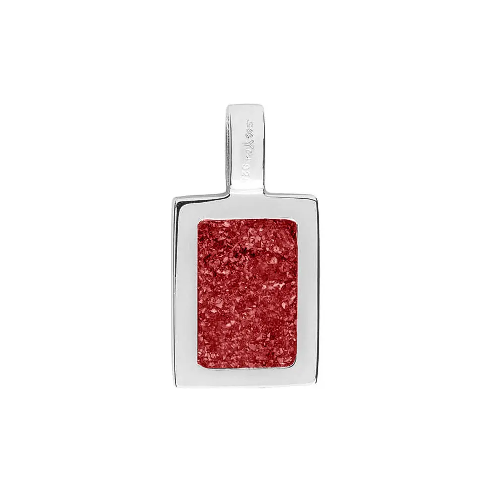 See You Gedenksieraden - Zilveren dameshanger, rechthoek 23x12mm, as-sieraad - RL-008