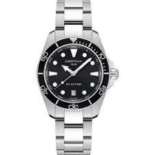 Dit Certina horloge heeft een kast gemaakt van Roestvrijstaal met een diameter van 40 mm en is voorzien van een metalen band. In de kast bevindt zich een ETA kwaliteitsuurwerk en is afgewerkt met Enkelvoudig ontspiegeld saffierglasglas.
Het horloge is 30ATM. Dit betekent dat het horloge geschikt is voor diepzeeduiken. Verder wordt het horloge geleverd met 2 jaar garantie.