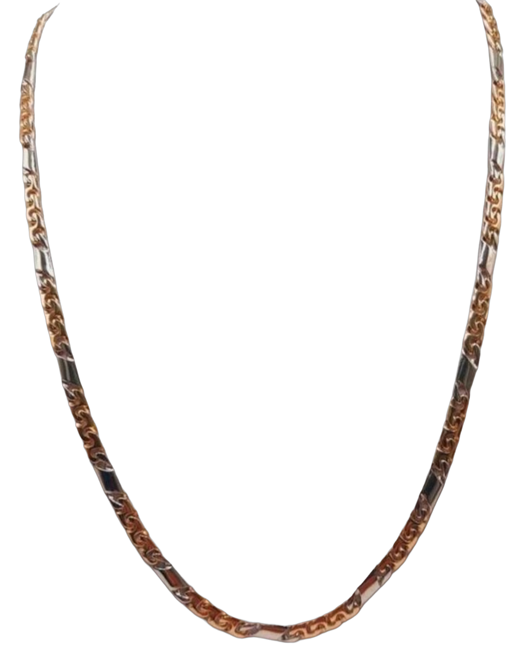 gouden rolex ketting 14kt
met witgoud massief