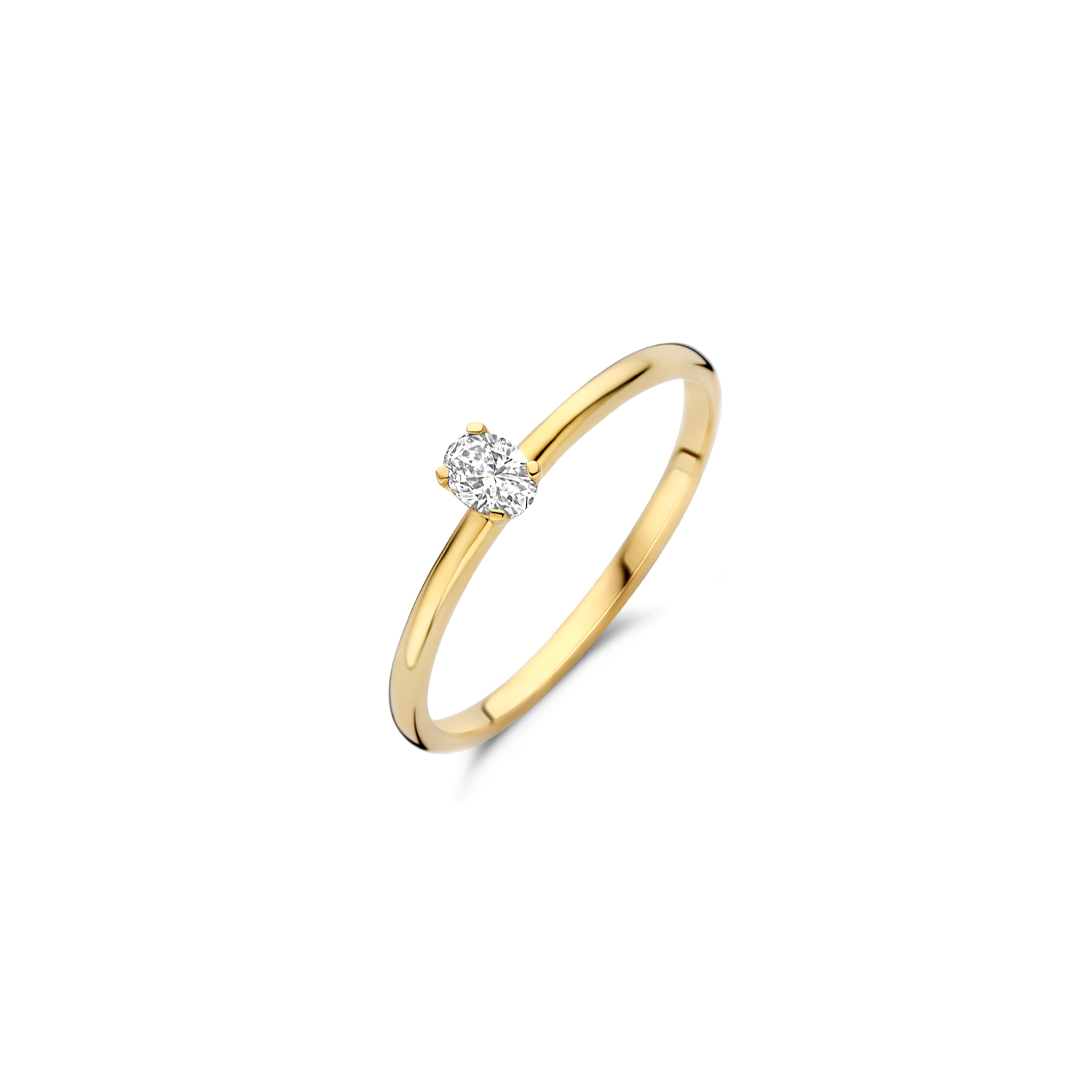 Blush Lab Diamaonds - Geelgouden ring bezet met 1 ovaal geslepen labgrown diamant - LG1028Y/54