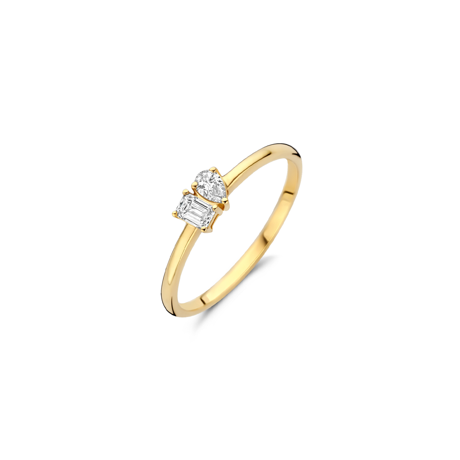 Blush Lab Diamaonds - Geelgouden ring bezet met 2 labgrown diamanten - LG1030Y/54