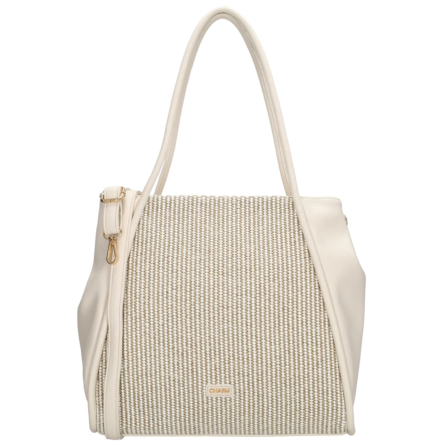 De Charm London Paris Shopper combineert een trendy riet-look met praktische functionaliteit, ideaal voor dagelijks gebruik. Het ruime hoofdvak is opgedeeld in twee vakken, waardoor je jouw essentials overzichtelijk kunt opbergen. Binnenin beschikt de tas over twee insteekvakken en een ritsvak voor extra opbergruimte.

Voor nog meer gemak is er aan de achterkant een extra ritsvak, perfect voor spullen die je snel bij de hand wilt hebben. De verstelbare en afneembare schouderband zorgt ervoor dat je de tas op verschillende manieren kunt dragen, als shopper of crossbody.

Kenmerken:

Shopper met stijlvolle riet-look
Verstelbare en afneembare schouderband
Hoofdvak opgedeeld in twee vakken
Twee insteekvakken en een ritsvak binnenin
Extra ritsvak aan de achterkant