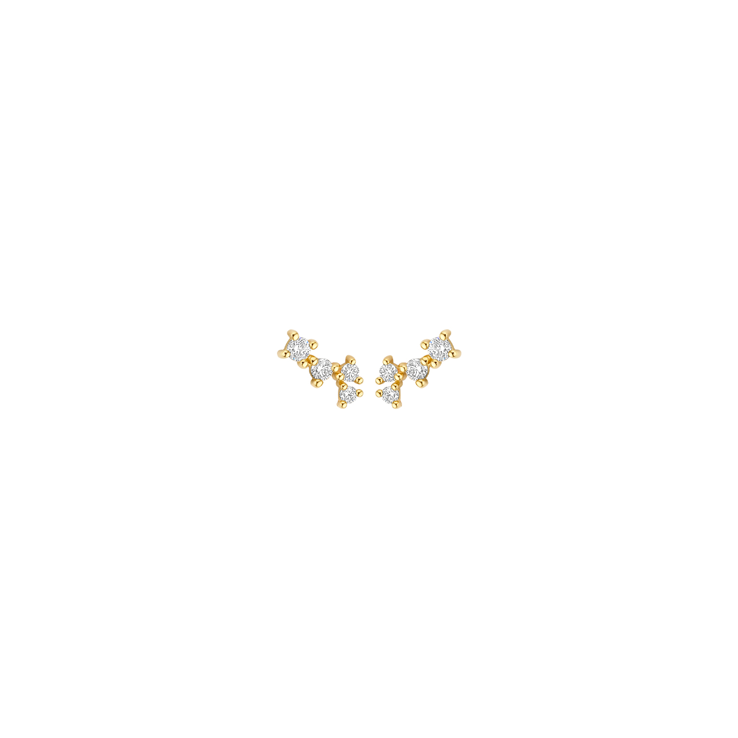 Blush - 14kt geelgouden oorknoppen bezet met zirconia's - 7373YZI