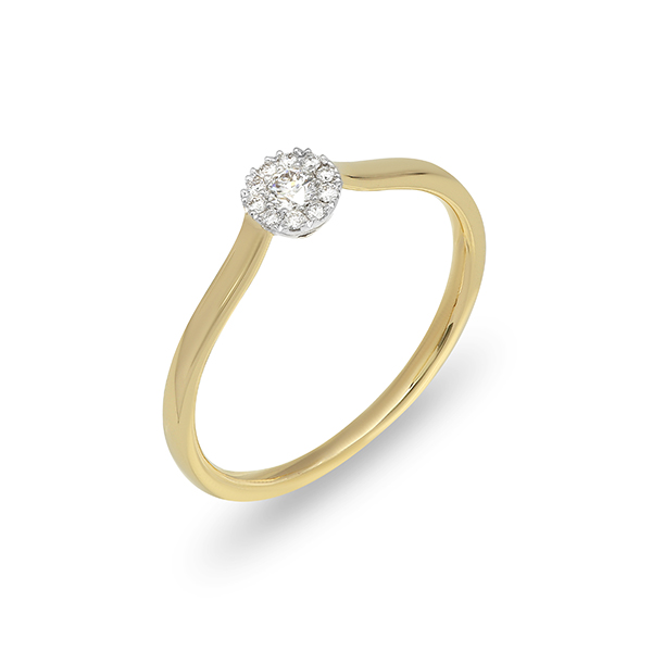 RING MVR 18 CT YG + 1 ST., 0,11CT