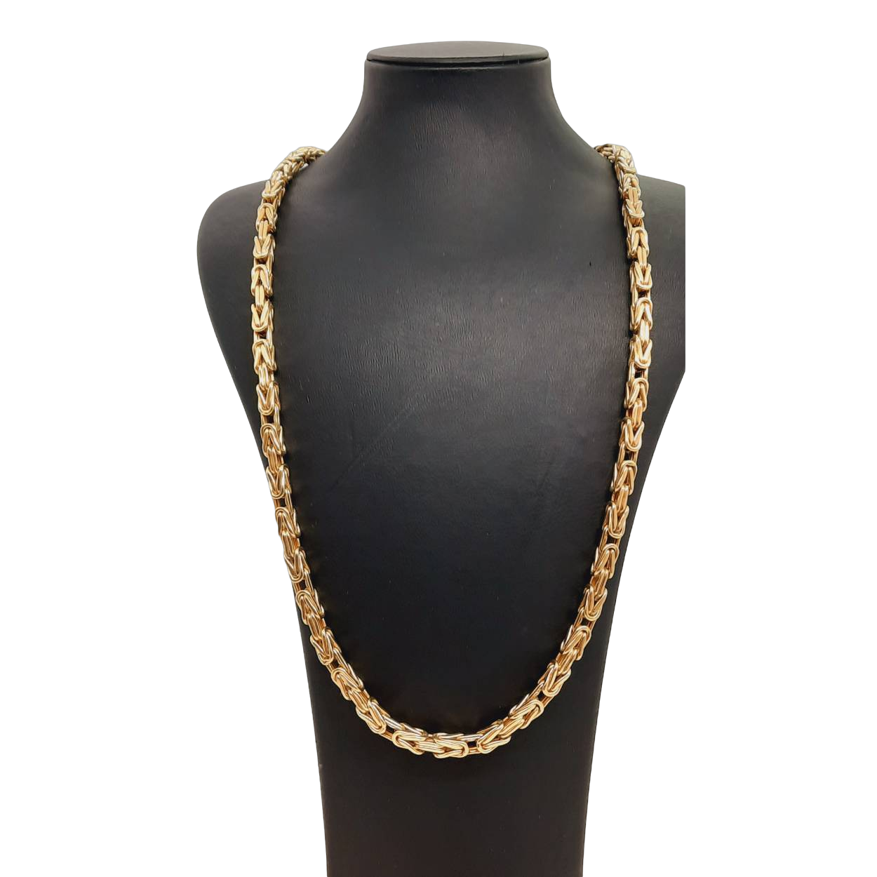 De gouden koningsketting (modelnummer BREA-0003970) is een elegante 14-karaats gouden ketting. Met een breedte van 5 mm en een gewicht van 30,34 gram voegt het een luxueuze glans toe aan elke outfit. Draag deze ketting bovenop een eenvoudig gekleurde top of jurk voor een tijdloze, verfijnde uitstraling. Perfect voor speciale gelegenheden en dagelijkse elegantie.