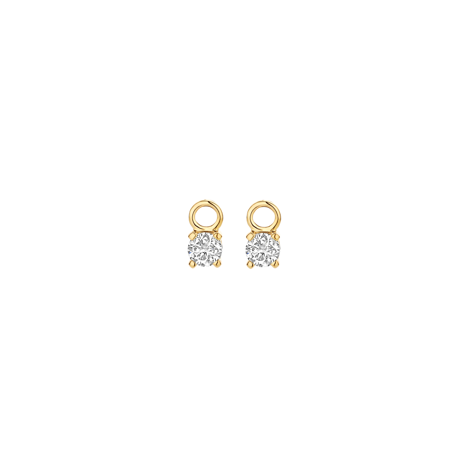 Blush Lab Diamonds - Geelgouden aanhangers voor aan een creool bezet met briljant geslepen labgrown diamant - LG9006Y/S