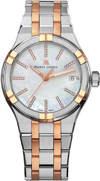 Maurice Lacroix - AI1106-PVP02-170-1

Bestel uw Maurice Lacroix Aikon Quartz dameshorloge direct via BoumanOnline.nl. Dit Maurice Lacroix Maurice Lacroix | Aikon Quartz dameshorloge is bekend onder Maurice Lacroix-referentienummer AI1106-PVP02-170-1 en daarnaast onder het EAN: 7630020612032. Het horloge heeft een quartz-uurwerk dat geplaatst is in een edelstalen met PVD gekleurde 18 karaats Goud kast. Op de witte parelmoeren wijzerplaat is analoge tijdsweergave zichtbaar. Aan de kast zit een goudkleurige zilverkleurige met met PVD gekleurde stalen horlogeband met een vouwsluiting.

Het quartz-uurwerk biedt u datum-aanduiding als tijdfunctie(s). De ronde horlogekast is 100m waterdicht en voorzien van een saffierglas.
