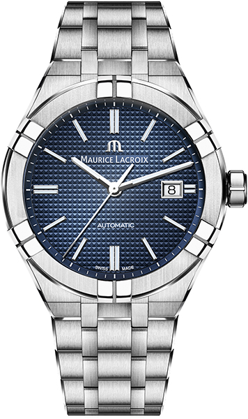 Dit herenhorloge is onderdeel van de Maurice Lacroix Aikon serie, een remake van de iconische Maurice Lacroix Calypso uit de jaren 90. Het zijn sportieve horloges, die in één oogopslag herkenbaar zijn vanwege hun stijlvolle design en prominent aanwezige lunet. Dit model is uitgevoerd met een platte edelstalen horlogekast (42 mm) en bijpassende schakelband met prachtige verfijnde en gematteerde schakels. Op de chique, donkerblauwe wijzerplaat zijn een datumaanduiding en zilverkleurige indexcijfers te zien. Het automatische uurwerk heeft de precisie die we van de uurwerken van Maurice Lacroix gewend zijn. Daarnaast is het Aikon horloge voorzien van een ontspiegelend, krasarm saffierglas, schroefkroon en tot maarliefst 200 meter waterdicht. De AI6008-SS002-430-1 is dankzij zijn moderne, opvallende uitstraling een prachtig en zeer draagbaar herenhorloge.