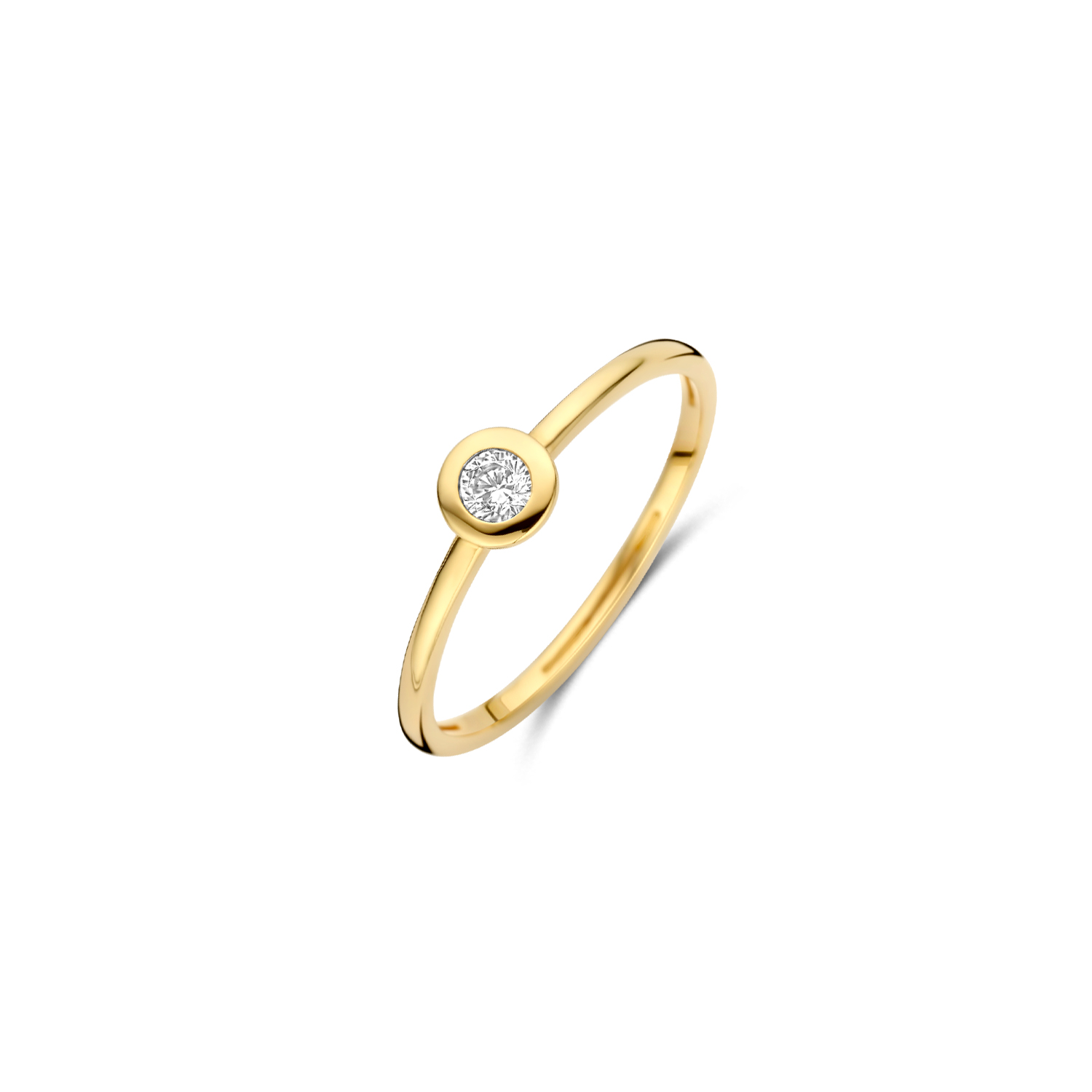 Blush - 14kt geelgouden damesring bezet met zirconia -1273YZI/54