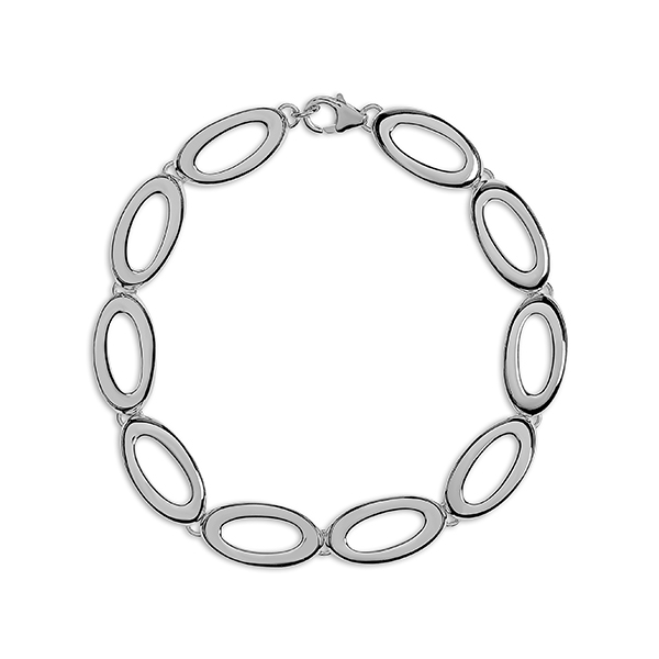 Een armband van het merk Jon Michel. De kleur van het sieraad is zilver.