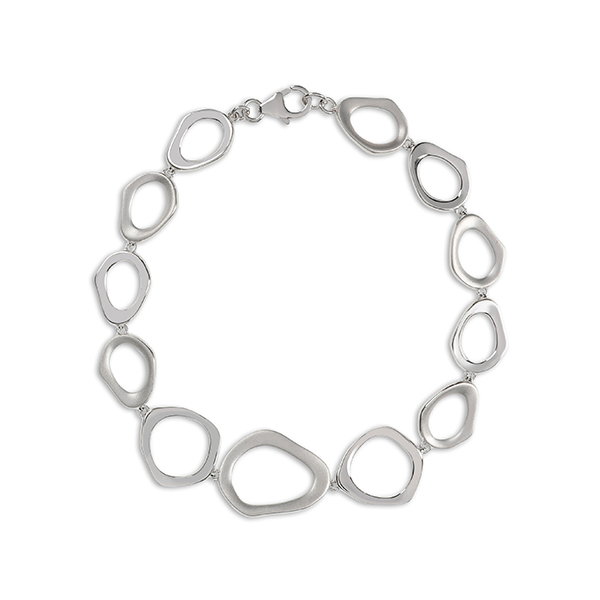Een armband van het merk Jon Michel. De kleur van het sieraad is zilver.