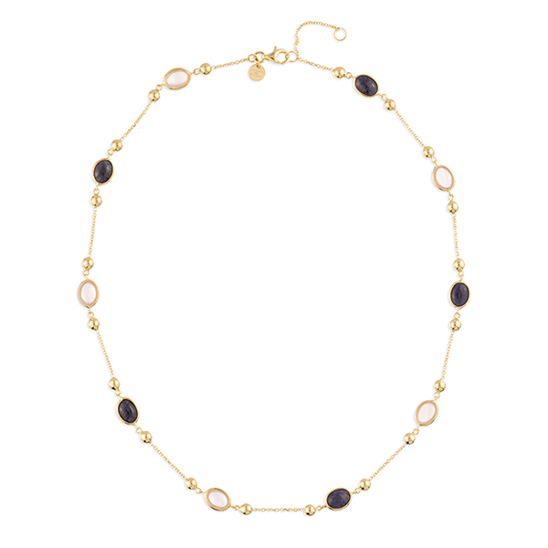 Dit is een collier in goud 18 k van het merk Italo Bottene gemaakt voor dames.
Met rose quartz en blue quartz
