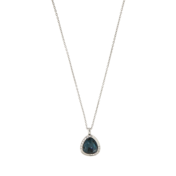 18kt. Witgouden Peroni & Parise collier, London Blue Topaz en Diamant