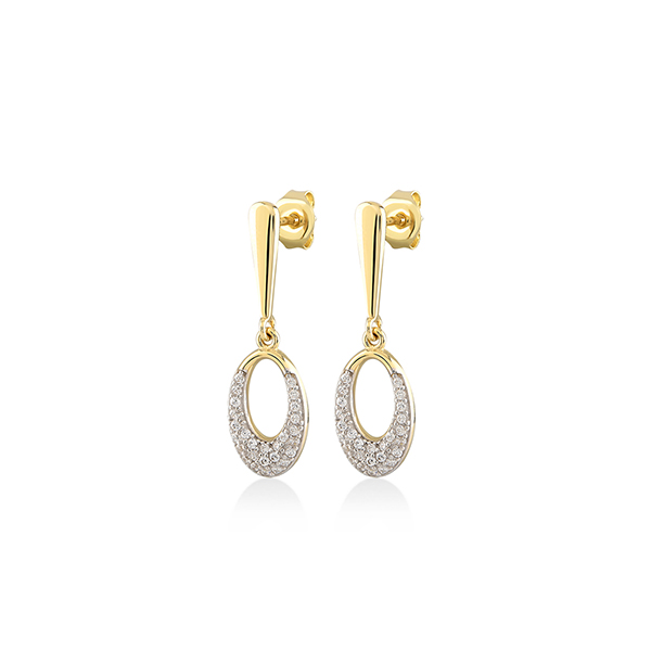 Oorringen in goud 18 k met zirconia