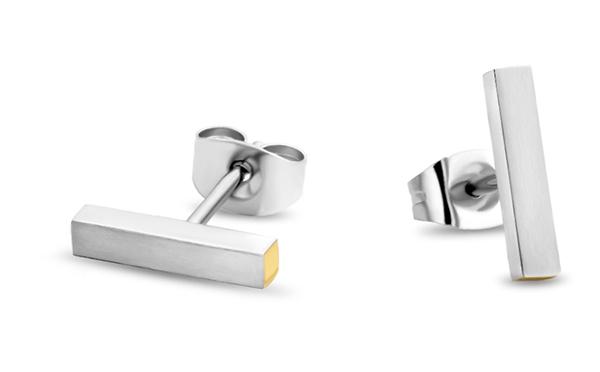 Dit is een prachtig sieraad van Danish Design.
Danish Design titanium oorknoppen, two-tone