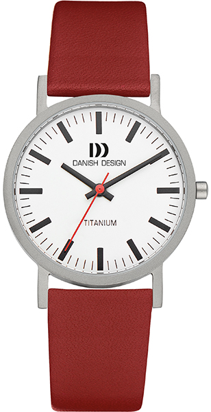Danish Design dames horloge, rode leren band