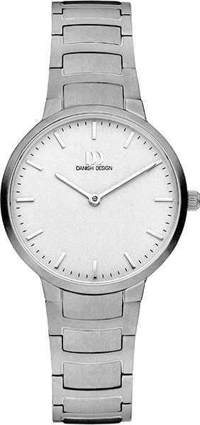 Dit Danish Design horloge heeft een titanium kast met een saffier glas en heeft een titanium band.