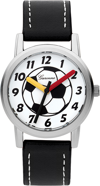 Dit is een horloge van het merk Garonne gemaakt voor jongens.
De specificaties zijn als volgt:
Kastmaat: 28  mm
Bandlengte: 170
Bandbreedte: 14
Waterdichtheid: 5 ATM / 50 Meter / 165 Feet