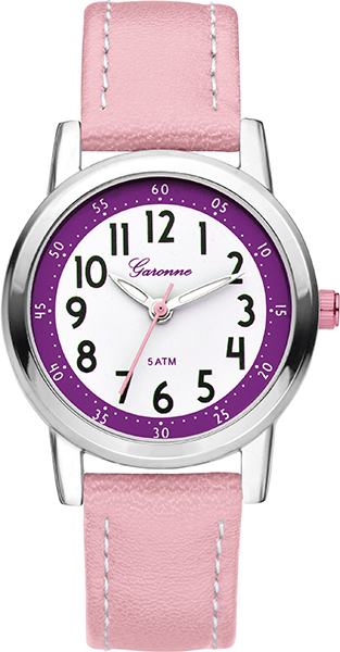 Dit is een horloge van het merk Garonne gemaakt voor meisjes.
De specificaties zijn als volgt:
Kastmaat: 28 mm
Kastdikte: 7,7 mm
Bandlengte: 170
Bandbreedte: 14
Waterdichtheid: 5 ATM / 50 Meter / 165 Feet