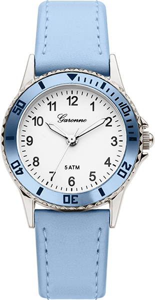 Dit meisjeshorloge is van het merk Garonne. Het is een analoog horloge met een band gemaakt van kunststof. De diameter van de kast is 27 mm.
De verdere specificaties van het horloge zijn als volgt:
Glassoort: mineraal
Bandbreedte (mm): 14
Kastmateriaal: metaal
Waterdichtheid: 5 ATM
Techniek: quartz
Kastkleur: zilver
Kastvorm: rond
Wijzerplaatkleur: wit
Index: cijfers
Bandkleur: blauw
Sluiting: gesp