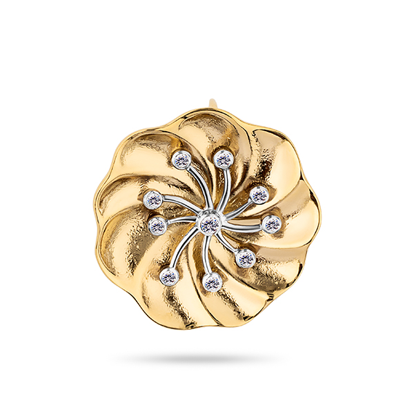 Dit is een hanger in geel goud 18 k met 10 diamantjes 0,182 ct van het merk Leoni gemaakt voor dames.