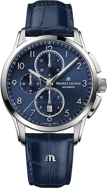 Dit is een horloge van het merk Maurice Lacroix gemaakt voor heren.
De specificaties zijn als volgt:
Kastmaat: 43 mm
Kastdikte: 15
Bandbreedte: 21
Waterdichtheid: 10 ATM / 100 Meter / 330 Feet
Dit horloge heeft de volgende functies/eigenschappen:
Chronograaf
Datumaanduiding