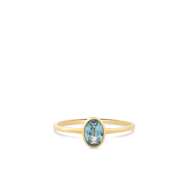 Dit is een ring van het merk Swing Jewels. De kleur van het sieraad is geelgoud. Dit sieraad bevat de edelsteen: zirconia. De kleur van deze edelsteen is: lichtblauw.