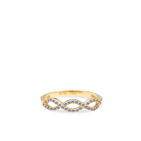 Dit is een ring van het merk Swing Jewels gemaakt voor dames in goud 18 k met zirconia
