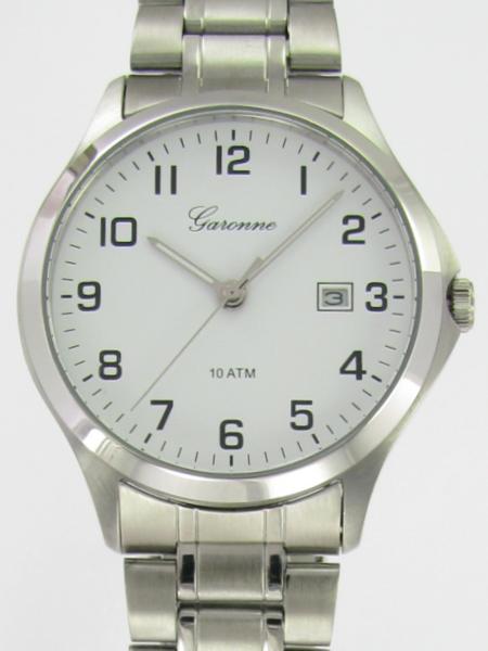 Dit is een horloge van het merk Garonne gemaakt voor heren.
De specificaties zijn als volgt:
Kastmaat: 39 mm
Waterdichtheid: 10 ATM / 100 Meter / 330 Feet
Dit horloge heeft de volgende functies/eigenschappen:
Datumaanduiding