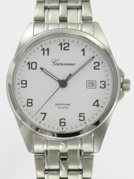Dit herenhorloge is van het merk Garonne. Het is een analoog horloge met een band gemaakt van edelstaal. De diameter van de kast is 38 mm.
De verdere specificaties van het horloge zijn als volgt:
Glassoort: saffier
Bandbreedte (mm): 20
Kastmateriaal: edelstaal
Waterdichtheid: 10 ATM
Techniek: quartz
Kastkleur: zilver
Kastvorm: rond
Wijzerplaatkleur: wit
Index: cijfers
Bandkleur: zilver
Sluiting: vouwsluiting