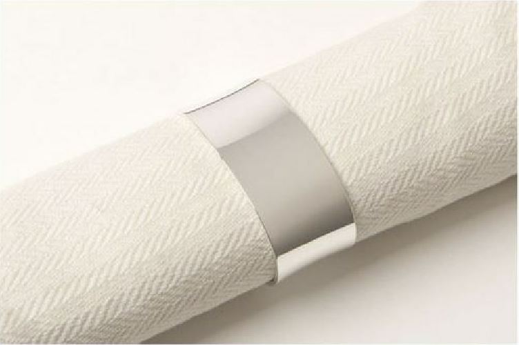 ZILVEREN SERVETBAND OVAAL GLAD 6X9CM