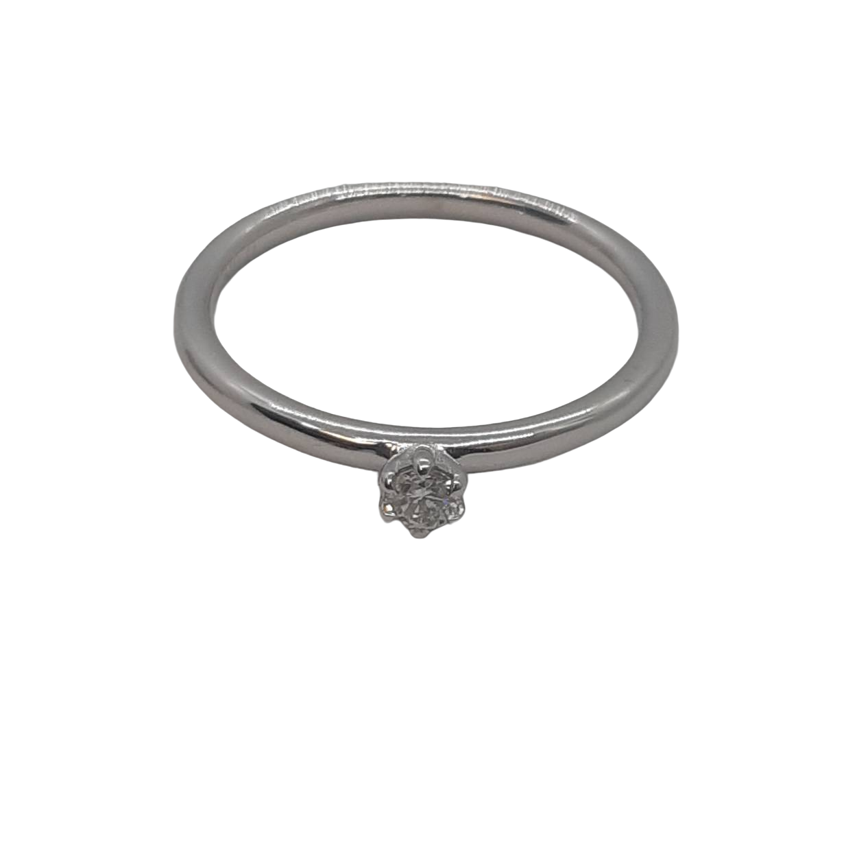 De Diamanten Verlovingsring model BREA-0002844 is een elegante gouden ring met een witte glans, bezet met een ronde diamant van 0.08 karaat, SI1 puurheid en F kleur. De ring is maat 54, gemaakt van 14 karaat witgoud. Draag deze stijlvolle ring tijdens speciale gelegenheden voor een verfijnde en luxe uitstraling. Perfect voor verlovingen.