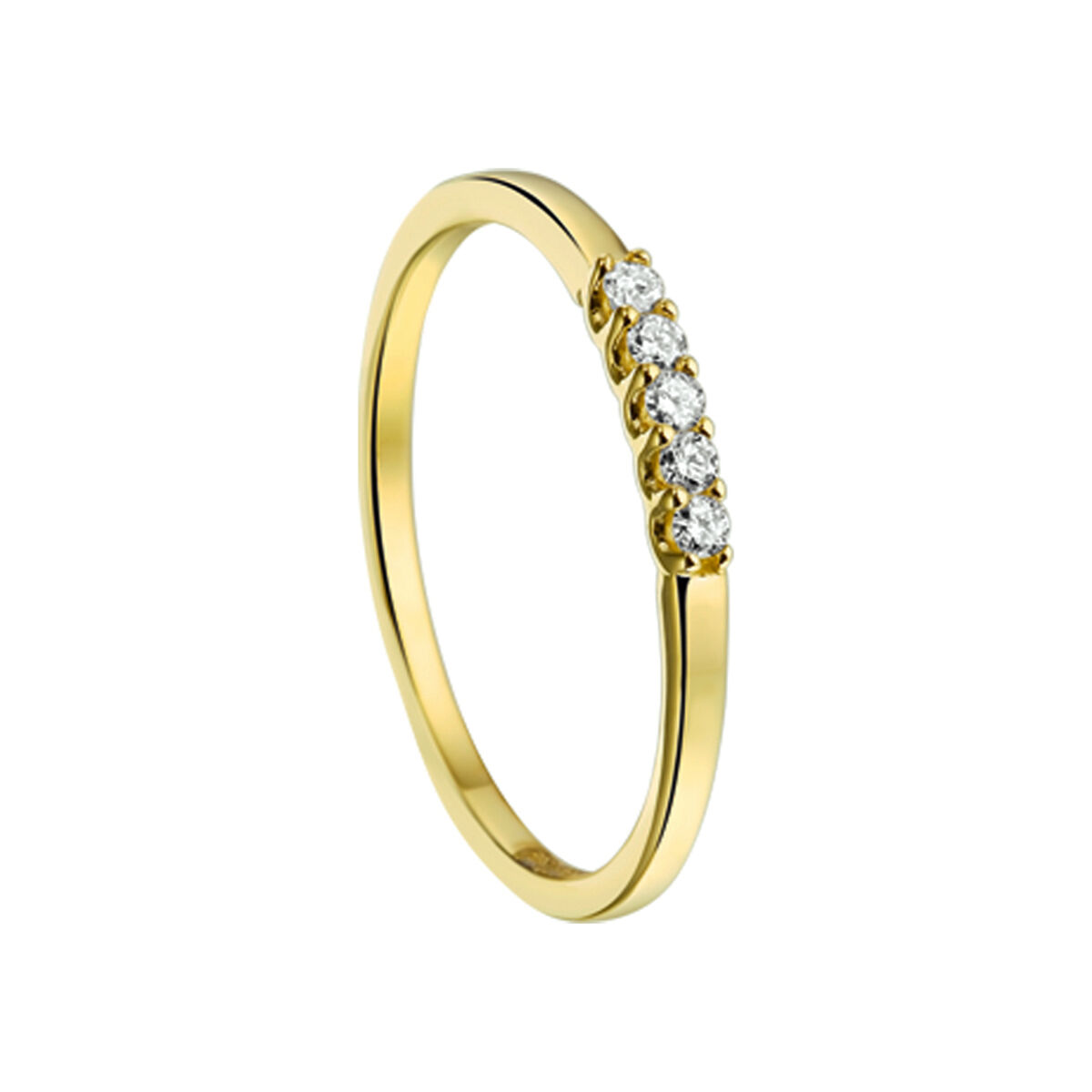 Geelgouden ring met diamant.