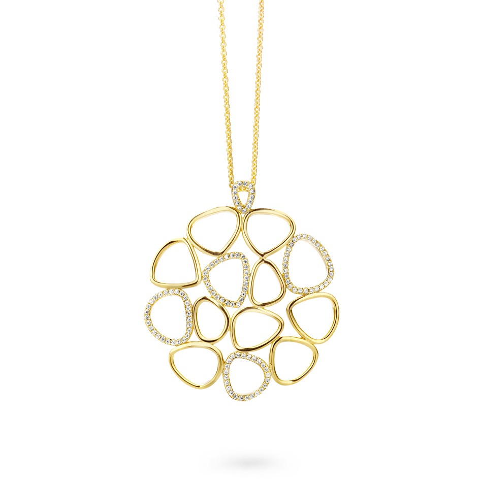 Ketting met hanger in bi-color zilver verguld