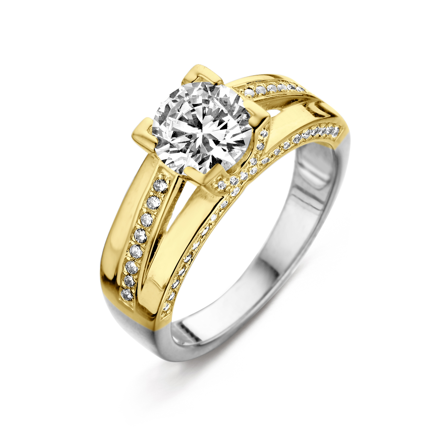 Ring in zilver verguld met zirconia van het merk silver rose