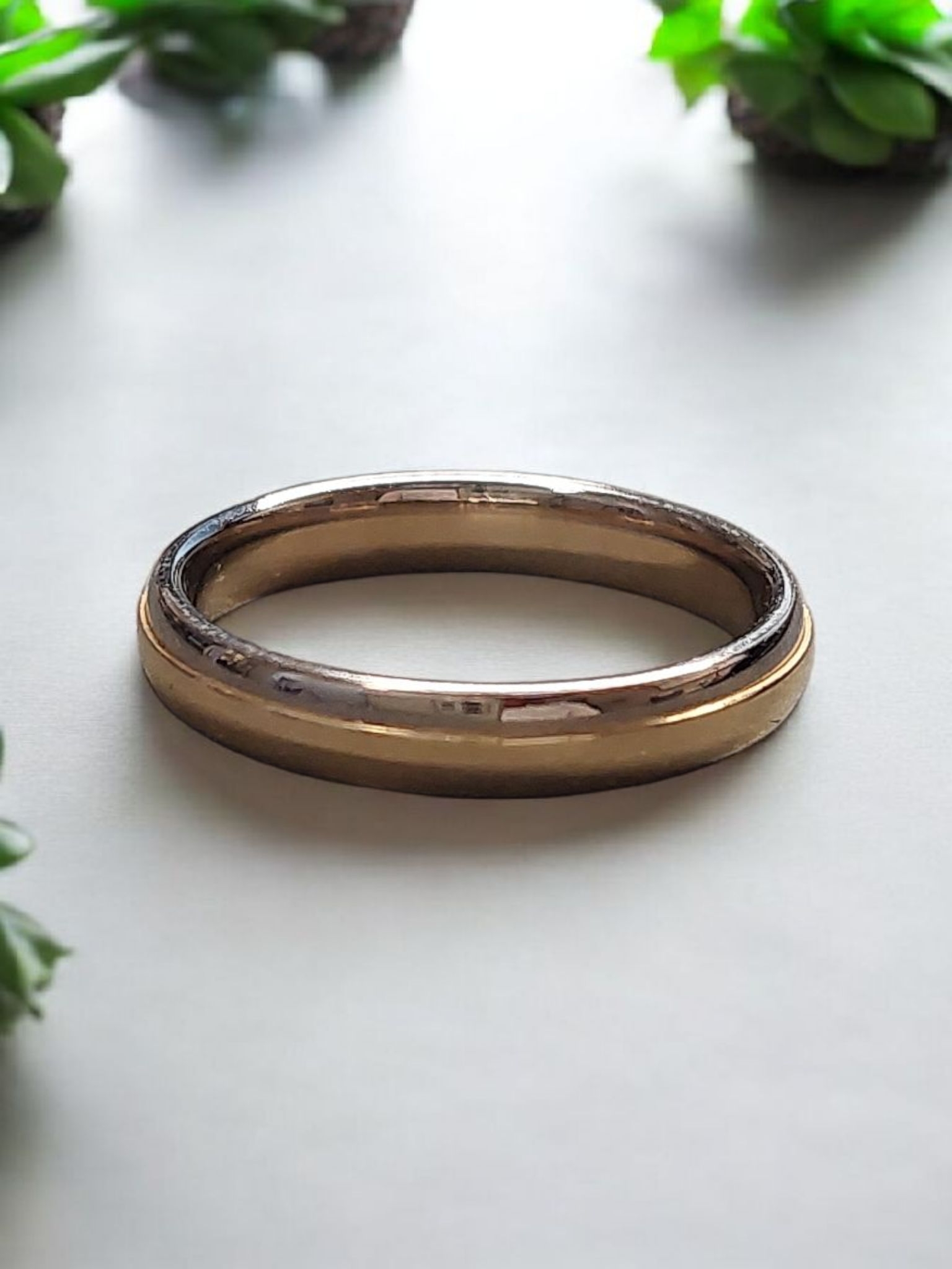 14kt bicolor geel en witgoud 3mm breed 