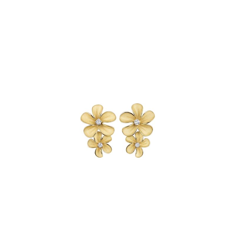 Cherry Bloom Series Earrings, 18Kt Yellow Sunrise Gold with Diamonds

Dia ct. 0.09