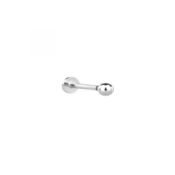 zilveren piercing met een bolletje 