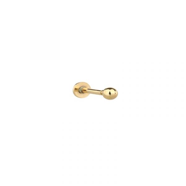 goudkleurige piercing met bolletje 