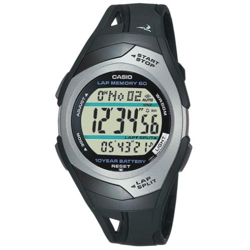 Casio horloge met kunststof band, zwart/zilver digitaal